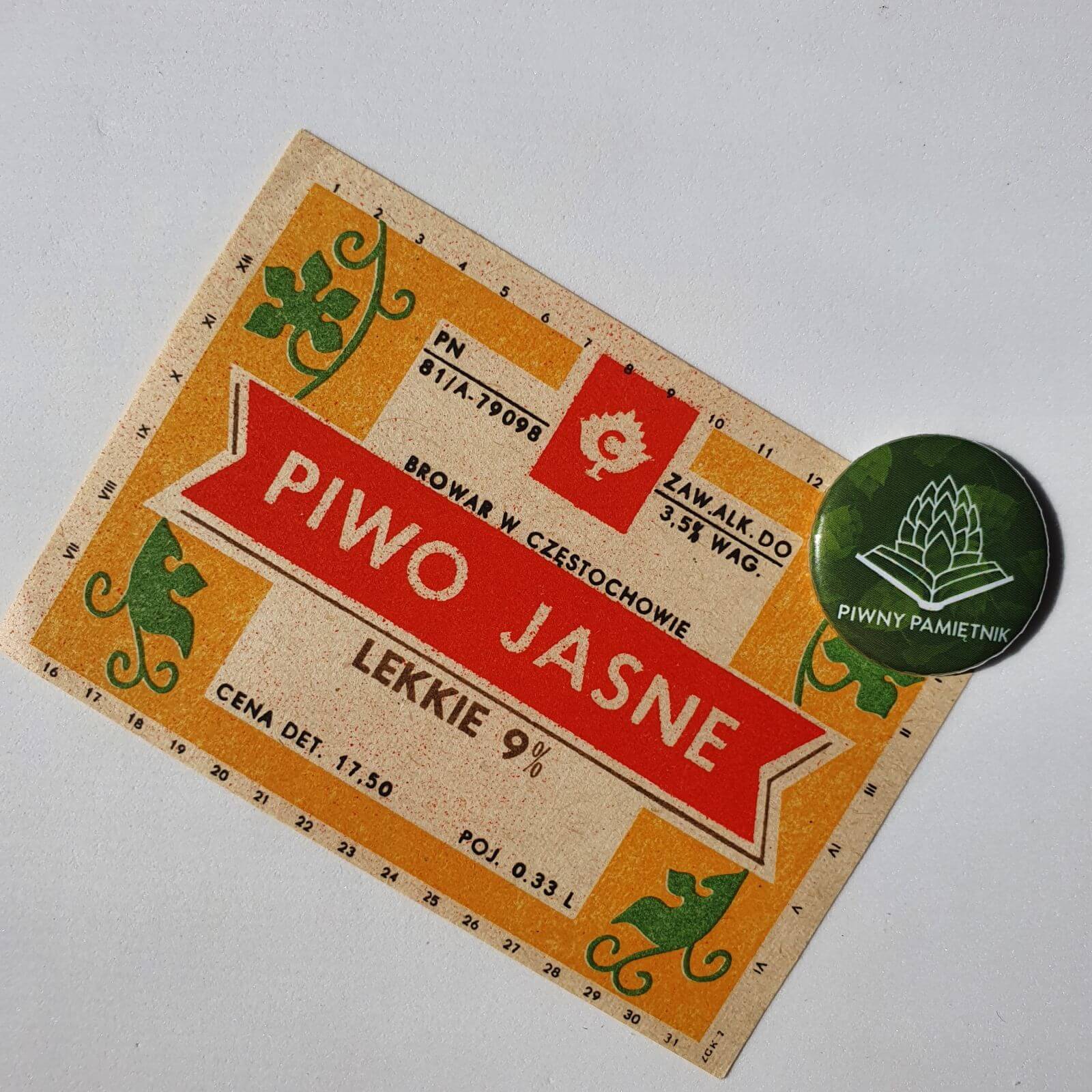 Zabytkowe Etykiety Polskich Piw #0115: Browar W Częstochowie #001